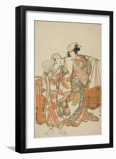 The Actors Ichimura Uzaemon Ix (Left) and Nakamura Tomijuro I-Katsukawa Shunsho-Framed Giclee Print