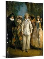 The Actors of the Commedia Dell'Arte-Nicolas Lancret-Stretched Canvas