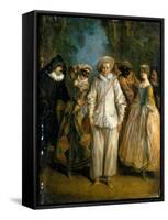 The Actors of the Commedia Dell'Arte-Nicolas Lancret-Framed Stretched Canvas