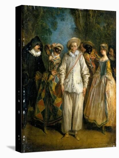 The Actors of the Commedia Dell'Arte-Nicolas Lancret-Stretched Canvas