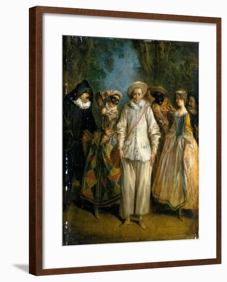 The Actors of the Commedia Dell'Arte-Nicolas Lancret-Framed Giclee Print