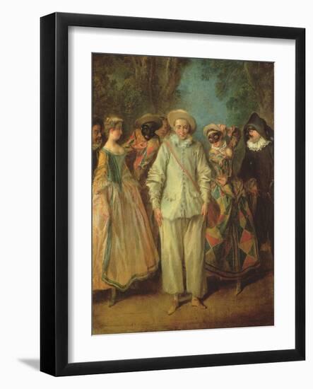 The Actors of the Commedia Dell'Arte-Nicolas Lancret-Framed Giclee Print