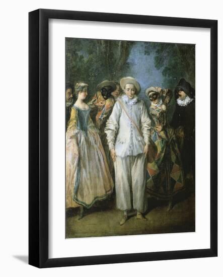 The Actors of the Italian Comedy, or the Italian Theatre, C.1725-28 (Oil on Wood)-Nicolas Lancret-Framed Giclee Print