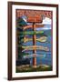 The Adirondacks - Adirondack State Park, New York State - Sign Destinations-Lantern Press-Framed Art Print