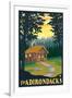 The Adirondacks - Cabin in the Woods-Lantern Press-Framed Art Print