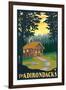 The Adirondacks - Cabin in the Woods-Lantern Press-Framed Art Print