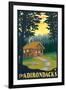 The Adirondacks - Cabin in the Woods-Lantern Press-Framed Art Print