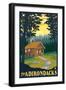 The Adirondacks - Cabin in the Woods-Lantern Press-Framed Art Print