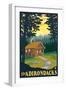 The Adirondacks - Cabin in the Woods-Lantern Press-Framed Art Print