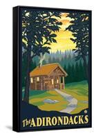 The Adirondacks - Cabin in the Woods-Lantern Press-Framed Stretched Canvas