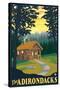 The Adirondacks - Cabin in the Woods-Lantern Press-Stretched Canvas