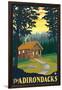 The Adirondacks - Cabin in the Woods-Lantern Press-Framed Art Print