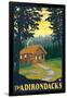 The Adirondacks - Cabin in the Woods-Lantern Press-Framed Art Print