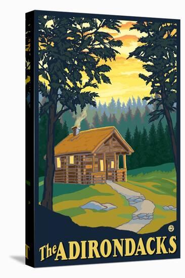 The Adirondacks - Cabin in the Woods-Lantern Press-Stretched Canvas