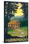 The Adirondacks - Cabin in the Woods-Lantern Press-Stretched Canvas