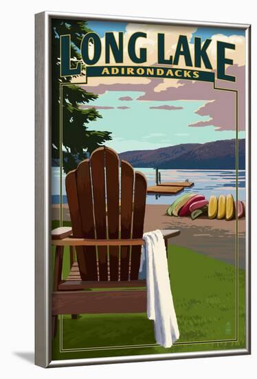 The Adirondacks - Long Lake, New York - Adirondack Chair-Lantern Press-Framed Art Print