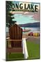 The Adirondacks - Long Lake, New York - Adirondack Chair-Lantern Press-Mounted Art Print