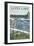 The Adirondacks - Long Lake, New York - Fisherman in River-Lantern Press-Framed Art Print