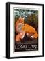 The Adirondacks - Long Lake, New York - Fox and Kit - Letterpress-Lantern Press-Framed Art Print