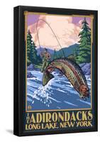 The Adirondacks - Long Lake, New York State - Fly Fishing-null-Framed Poster