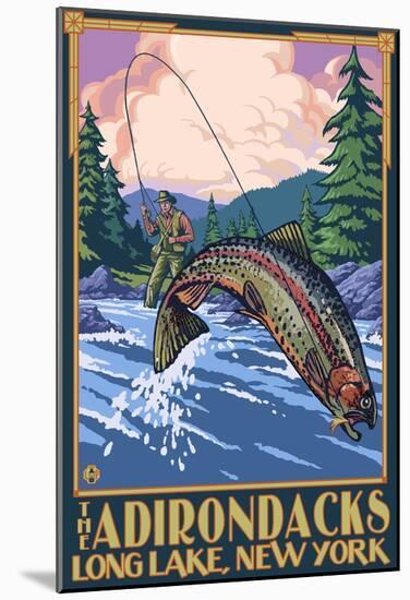 The Adirondacks - Long Lake, New York State - Fly Fishing-null-Mounted Poster