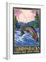 The Adirondacks - Long Lake, New York State - Fly Fishing-Lantern Press-Framed Art Print