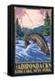 The Adirondacks - Long Lake, New York State - Fly Fishing-Lantern Press-Framed Stretched Canvas