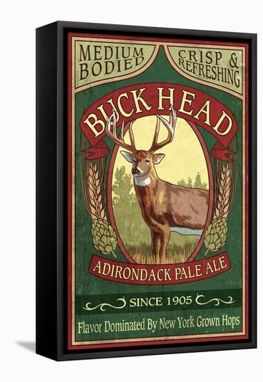 The Adirondacks, New York State - Buck Head Ale-Lantern Press-Framed Stretched Canvas