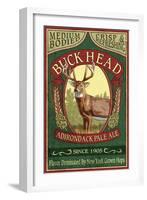 The Adirondacks, New York State - Buck Head Ale-Lantern Press-Framed Art Print