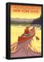 The Adirondacks, New York State - Canoe Scene-null-Framed Poster