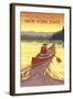 The Adirondacks, New York State - Canoe Scene-Lantern Press-Framed Art Print