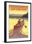 The Adirondacks, New York State - Canoe Scene-Lantern Press-Framed Art Print