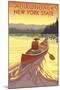 The Adirondacks, New York State - Canoe Scene-Lantern Press-Mounted Art Print