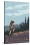 The Adirondacks, New York State - Hiking Scene-Lantern Press-Stretched Canvas