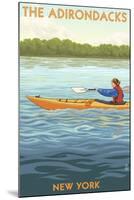 The Adirondacks, New York State - Kayak Scene-Lantern Press-Mounted Art Print