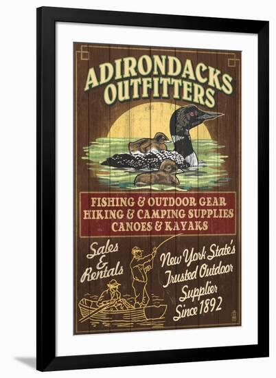 The Adirondacks, New York State - Outfitters Loon-Lantern Press-Framed Art Print