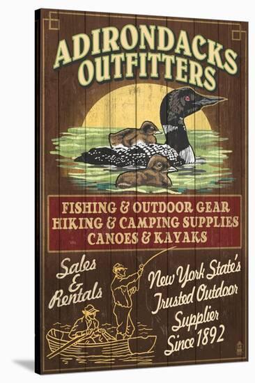 The Adirondacks, New York State - Outfitters Loon-Lantern Press-Stretched Canvas