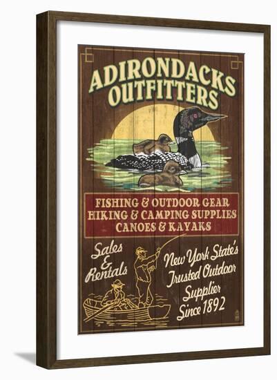 The Adirondacks, New York State - Outfitters Loon-Lantern Press-Framed Art Print