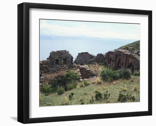 The Adlahuasi or the Temple of the Virgins of the Sun on the Island of the Moon, Lake Titicaca-null-Framed Giclee Print