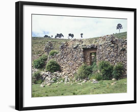 The Adlahuasi or the Temple of the Virgins of the Sun on the Island of the Moon, Lake Titicaca-null-Framed Giclee Print