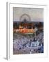 The Admiral Tegetthoff Monument at the Praterstern with the Ferris Wheel, Vienna-Heinrich Tomec-Framed Giclee Print