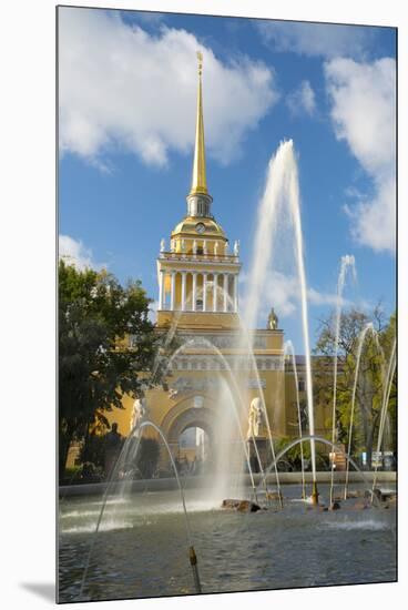 The Admiralty Building, UNESCO World Heritage Site, St. Petersburg, Russia, Europe-Miles Ertman-Mounted Premium Photographic Print