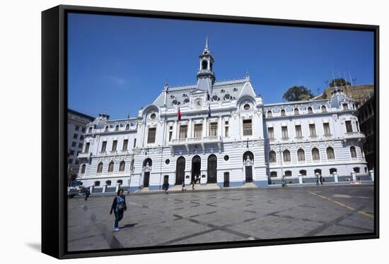 The Admiralty Building, Valparaiso, Chile-Peter Groenendijk-Framed Stretched Canvas