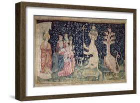 The Adoration of the Beast, No.42 from "The Apocalypse of Angers," 1373-87-Nicolas Bataille-Framed Giclee Print