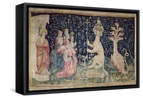 The Adoration of the Beast, No.42 from "The Apocalypse of Angers," 1373-87-Nicolas Bataille-Framed Stretched Canvas