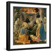 The Adoration of the Child with the Saints Joseph, Hilary, Jerome and Mary Magdalene, about 1455-Fra Filippo Lippi-Framed Giclee Print