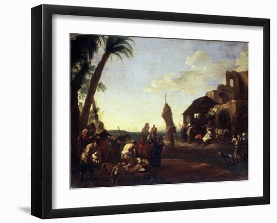 The Adoration of the Christ Child, 1650S-Jan Miel-Framed Giclee Print