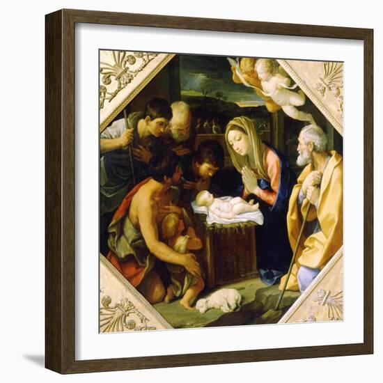 The Adoration of the Christ Child, C1640-Guido Reni-Framed Premium Giclee Print