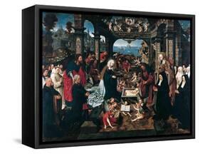 The Adoration of the Christ Child with the Boelen Family-Jacob Cornelisz van Oostsanen-Framed Stretched Canvas