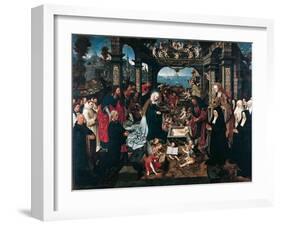 The Adoration of the Christ Child with the Boelen Family-Jacob Cornelisz van Oostsanen-Framed Giclee Print